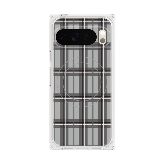Premium Square Case with Pixelsnap［ Tartan Check - Gray ］