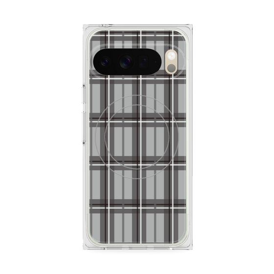 Premium Square Case with Pixelsnap［ Tartan Check - Gray ］