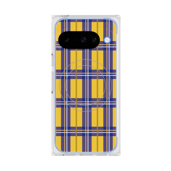 Premium Square Case with Pixelsnap［ Tartan Check - Yellow ］
