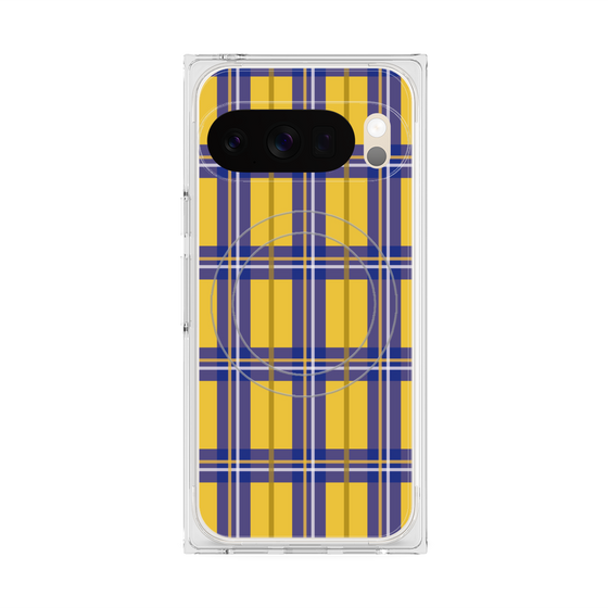 Premium Square Case with Pixelsnap［ Tartan Check - Yellow ］