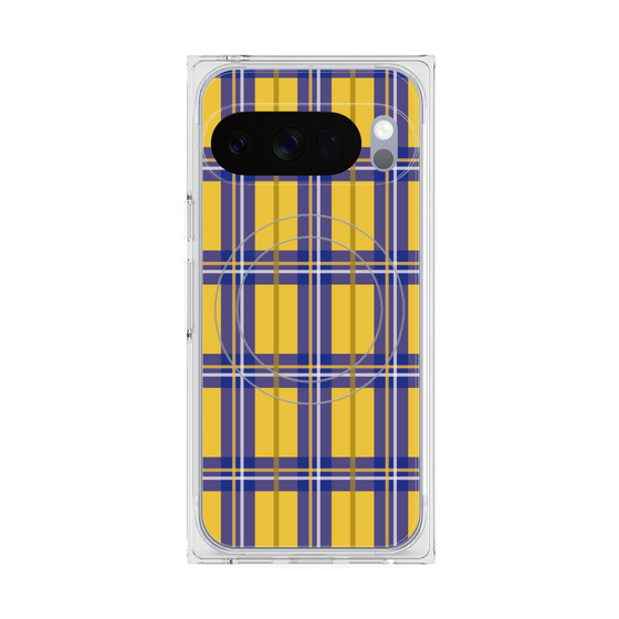 Premium Square Case with Pixelsnap［ Tartan Check - Yellow ］