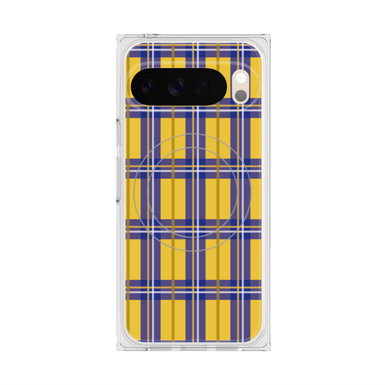 Premium Square Case with Pixelsnap［ Tartan Check - Yellow ］