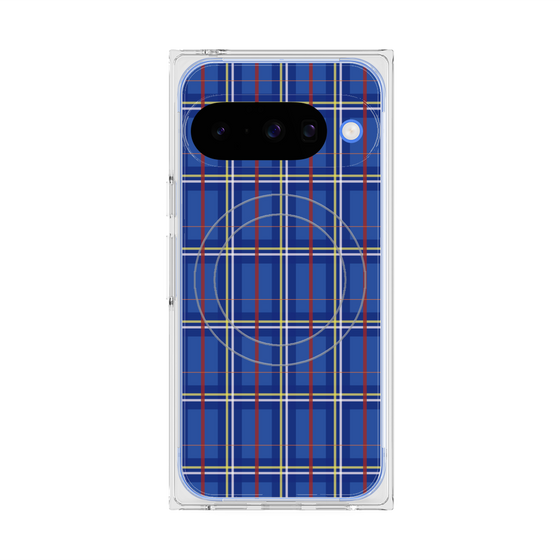 Premium Square Case with Pixelsnap［ Tartan Check - Blue ］