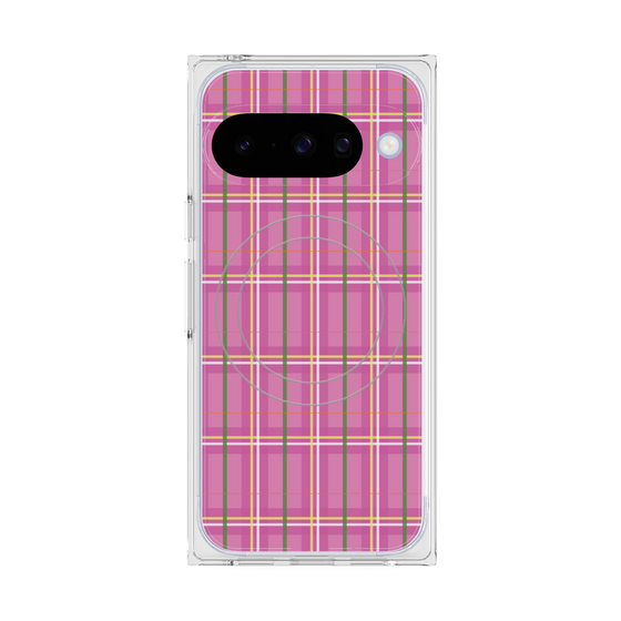 Premium Square Case with Pixelsnap［ Tartan Check - Pink ］