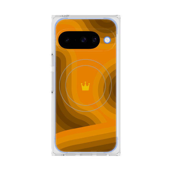 Premium Square Case with Pixelsnap［ CASEPLAY Winding Pattern - Orange ］