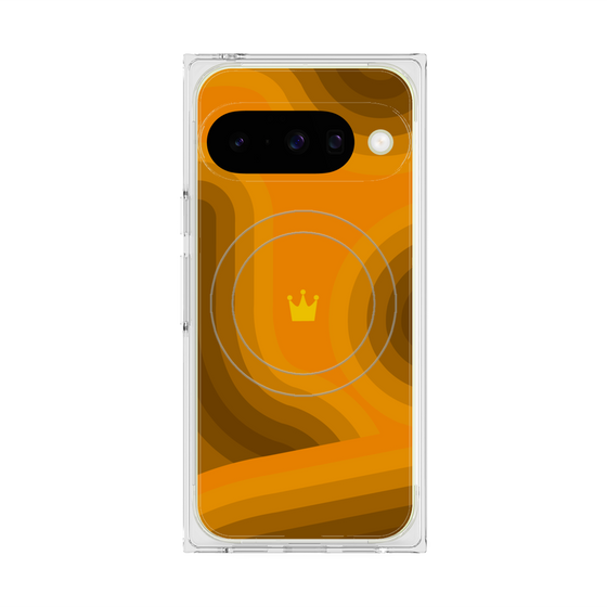 Premium Square Case with Pixelsnap［ CASEPLAY Winding Pattern - Orange ］