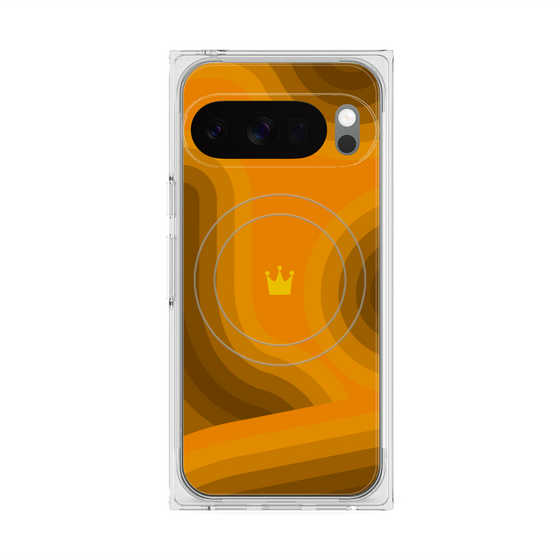 Premium Square Case with Pixelsnap［ CASEPLAY Winding Pattern - Orange ］