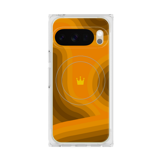 Premium Square Case with Pixelsnap［ CASEPLAY Winding Pattern - Orange ］