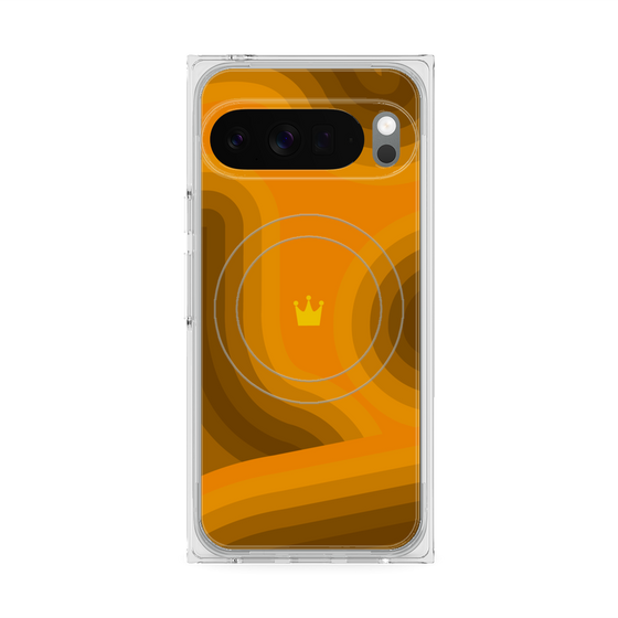 Premium Square Case with Pixelsnap［ CASEPLAY Winding Pattern - Orange ］