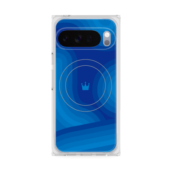 Premium Square Case with Pixelsnap［ CASEPLAY Winding Pattern - Blue ］