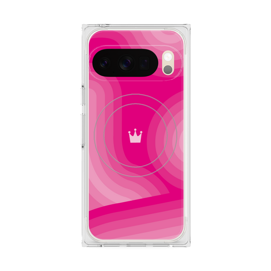 Premium Square Case with Pixelsnap［ CASEPLAY Winding Pattern - Pink ］