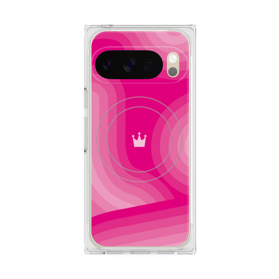 Premium Square Case with Pixelsnap［ CASEPLAY Winding Pattern - Pink ］