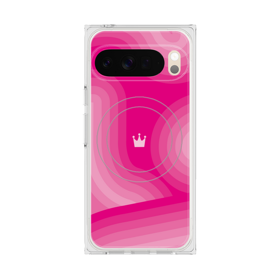 Premium Square Case with Pixelsnap［ CASEPLAY Winding Pattern - Pink ］