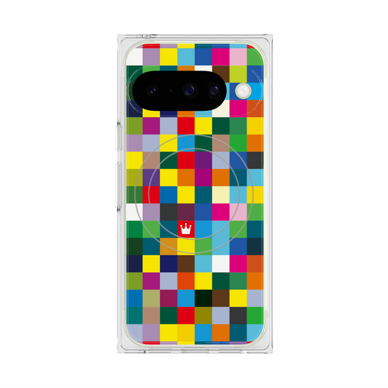 Premium Square Case with Pixelsnap［ CASEPLAY Rainbow Check ］