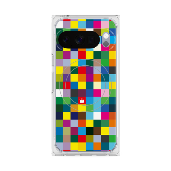 Premium Square Case with Pixelsnap［ CASEPLAY Rainbow Check ］