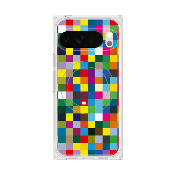 Premium Square Case with Pixelsnap［ CASEPLAY Rainbow Check ］