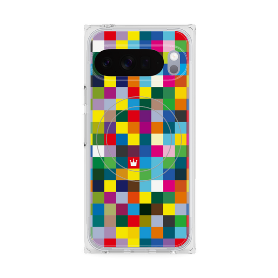 Premium Square Case with Pixelsnap［ CASEPLAY Rainbow Check ］