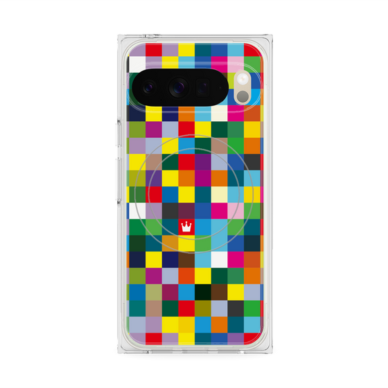 Premium Square Case with Pixelsnap［ CASEPLAY Rainbow Check ］