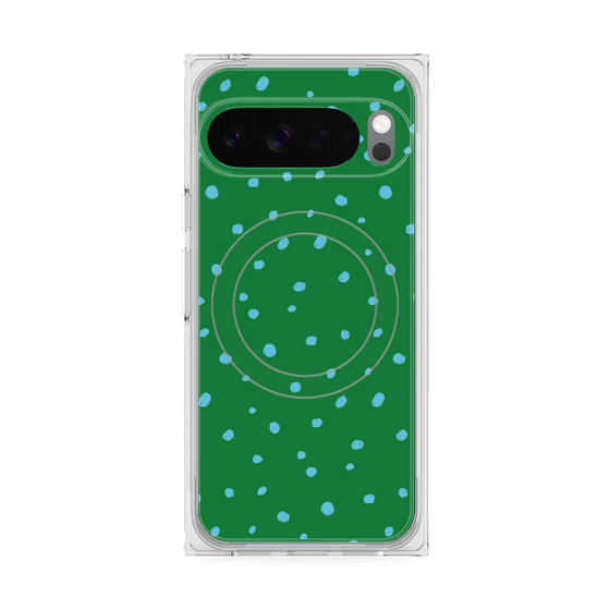Premium Square Case with Pixelsnap［ Drawing Dot - Green ］