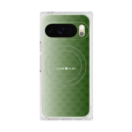 Premium Square Case with Pixelsnap［ CASEPLAY Check - Green ］