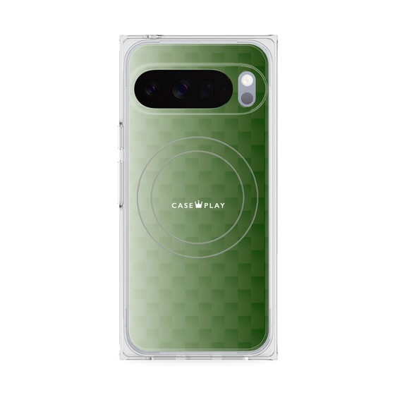 Premium Square Case with Pixelsnap［ CASEPLAY Check - Green ］