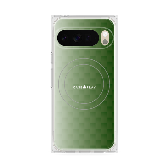 Premium Square Case with Pixelsnap［ CASEPLAY Check - Green ］
