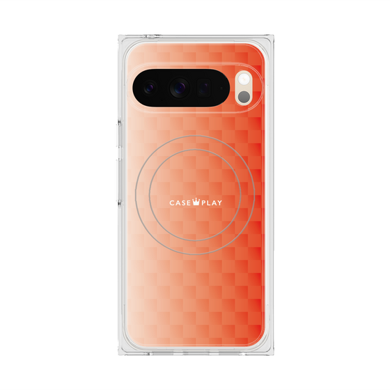 Premium Square Case with Pixelsnap［ CASEPLAY Check - Orange ］