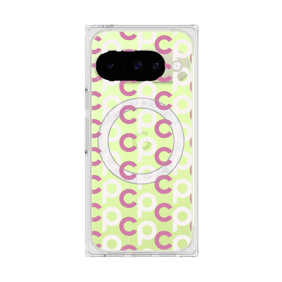 Premium Square Case with Pixelsnap［ Original - CASEPLAY Initial All-over Pattern - Pink ］