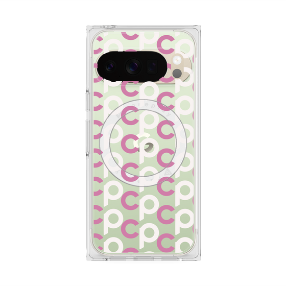 Premium Square Case with Pixelsnap［ Original - CASEPLAY Initial All-over Pattern - Pink ］