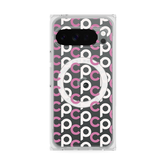 Premium Square Case with Pixelsnap［ Original - CASEPLAY Initial All-over Pattern - Pink ］