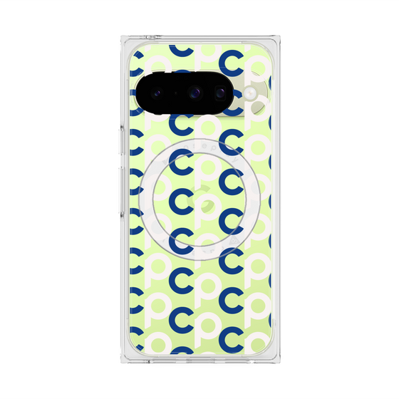 Premium Square Case with Pixelsnap［ Original - CASEPLAY Initial All-over Pattern - Navy ］