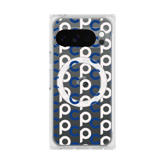 Premium Square Case with Pixelsnap［ Original - CASEPLAY Initial All-over Pattern - Navy ］