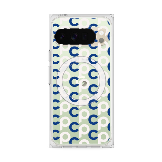Premium Square Case with Pixelsnap［ Original - CASEPLAY Initial All-over Pattern - Navy ］
