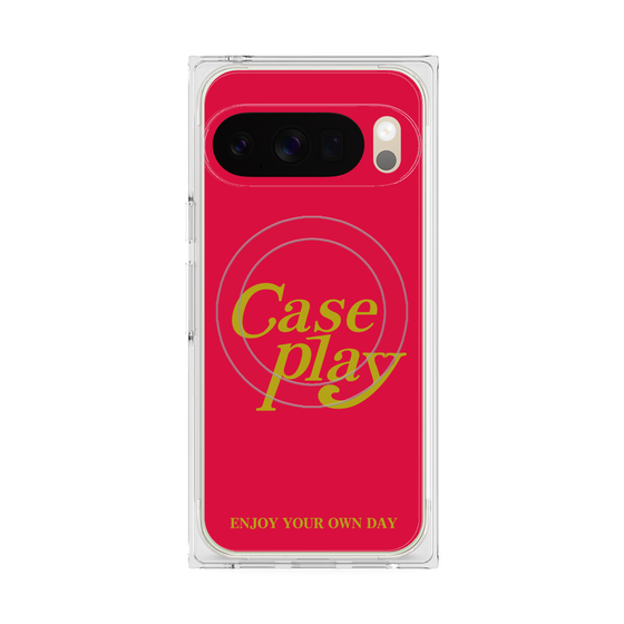 Premium Square Case with Pixelsnap［ Original - ENJOY YOUR OWN DAY - Red ］