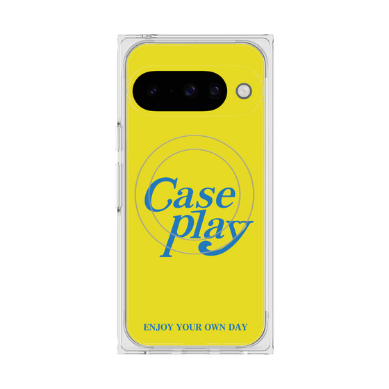 Premium Square Case with Pixelsnap［ Original - ENJOY YOUR OWN DAY - Yellow ］