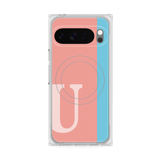 Premium Square Case with Pixelsnap［ Original - initial color line - U pink ］