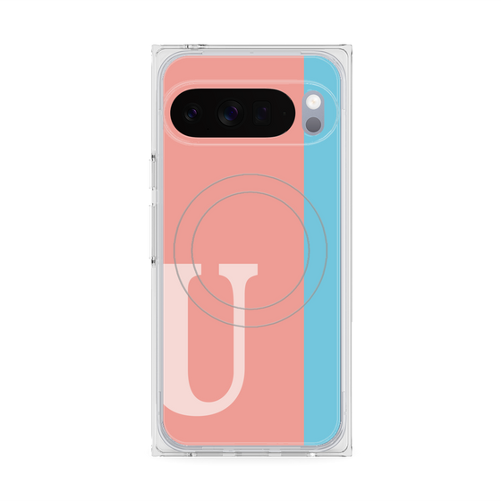 Premium Square Case with Pixelsnap［ Original - initial color line - U pink ］