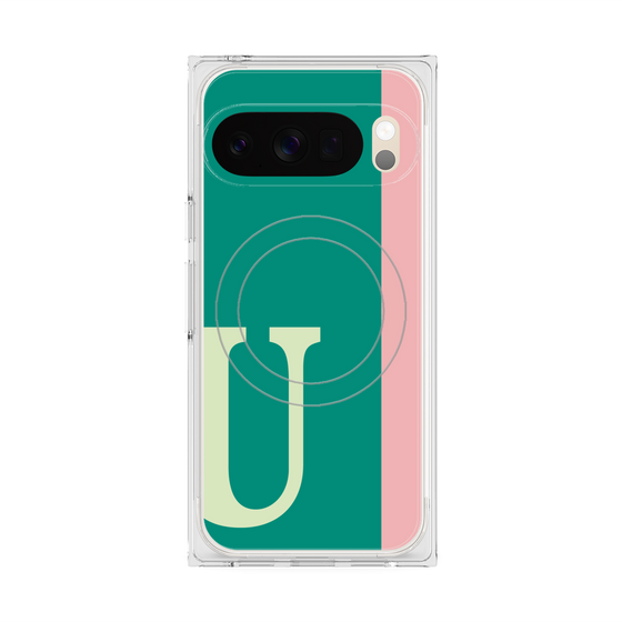 Premium Square Case with Pixelsnap［ Original - initial color line - U green ］