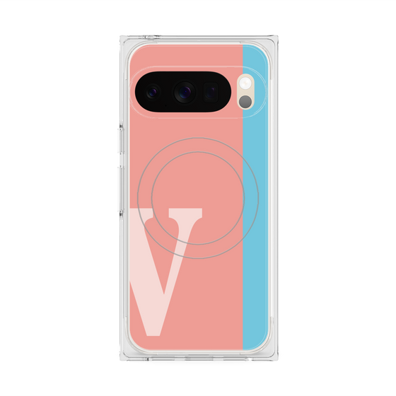 Premium Square Case with Pixelsnap［ Original - initial color line - V pink ］