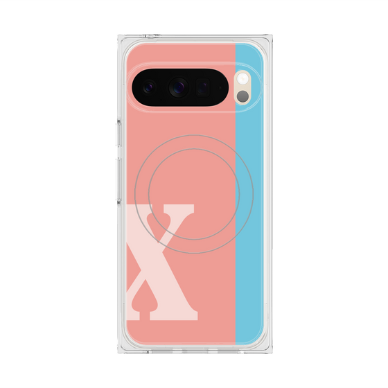 Premium Square Case with Pixelsnap［ Original - initial color line - X pink ］