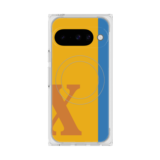 Premium Square Case with Pixelsnap［ Original - initial color line - X orange ］