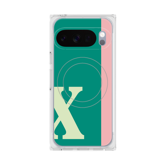 Premium Square Case with Pixelsnap［ Original - initial color line - X green ］