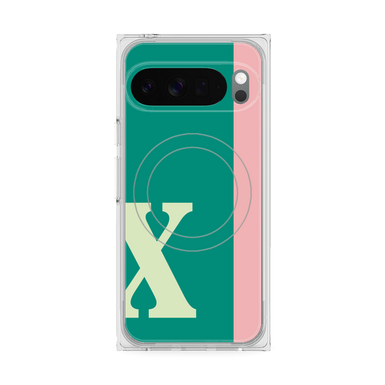 Premium Square Case with Pixelsnap［ Original - initial color line - X green ］