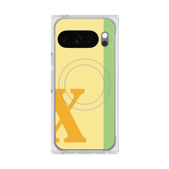 Premium Square Case with Pixelsnap［ Original - initial color line - X yellow ］
