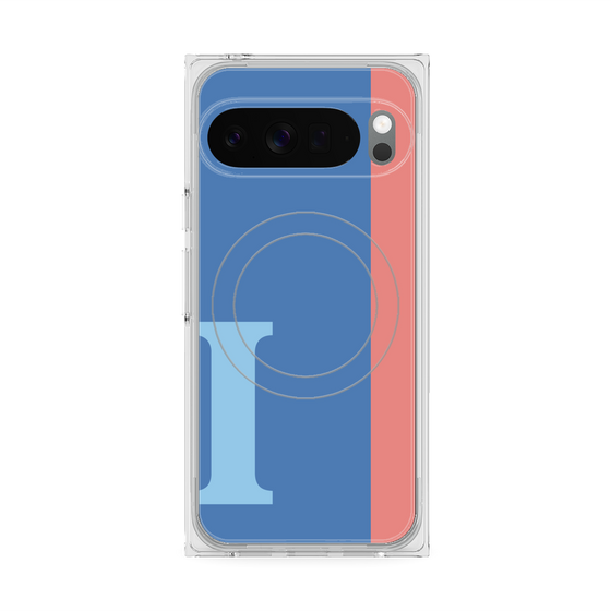 Premium Square Case with Pixelsnap［ Original - initial color line - I blue ］