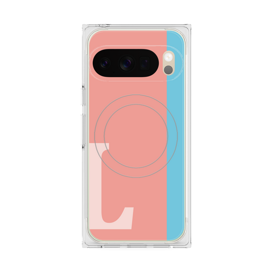 Premium Square Case with Pixelsnap［ Original - initial color line - L pink ］