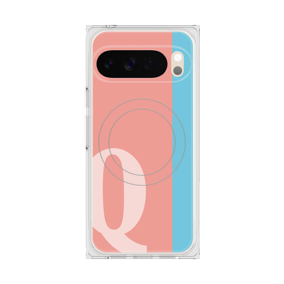 Premium Square Case with Pixelsnap［ Original - initial color line - Q pink ］