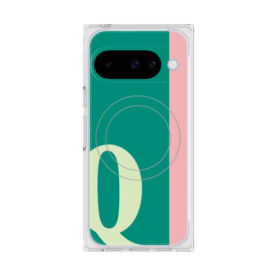 Premium Square Case with Pixelsnap［ Original - initial color line - Q green ］