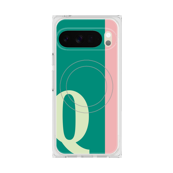 Premium Square Case with Pixelsnap［ Original - initial color line - Q green ］