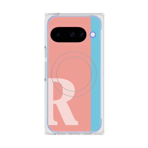 Premium Square Case with Pixelsnap［ Original - initial color line - R pink ］
